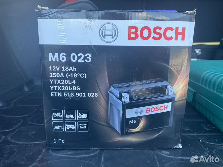 Мото аккумулятор Bosch M6 023 AGM (0 092 M60 230)
