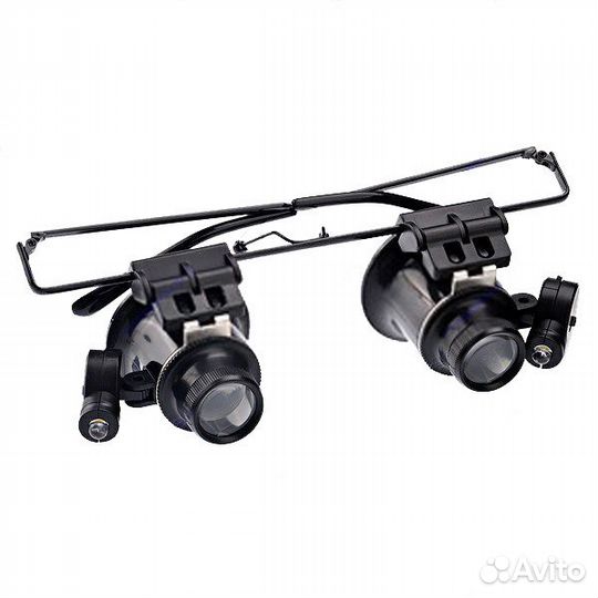 Очки лупа с светодиодами 20 кратные