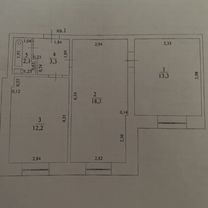 2-к. квартира, 49,2 м², 1/2 эт.