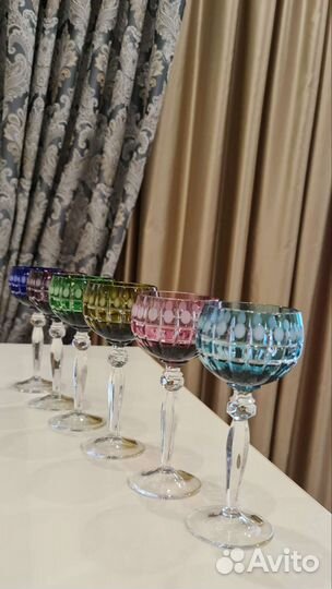 Фужеры хрустальные цветные Германия