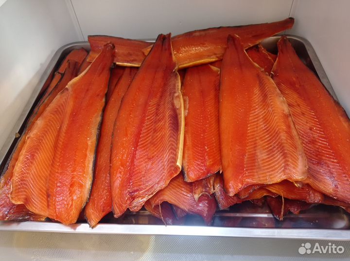 Рыба горбуша красная копчёная,соленая