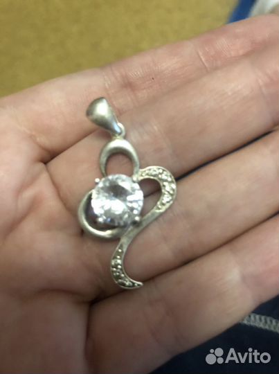 Подвеска серебро 925 фианит