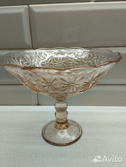 Ваза для фруктов, салатники кобальт. Стекло. СССР