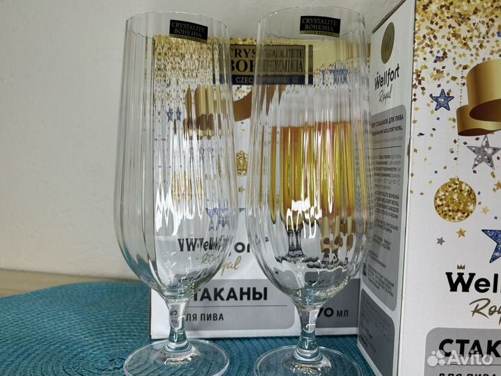 Бокалы для пива хрустальные