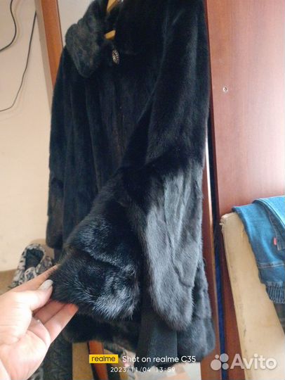 Шуба норковая с капюшоном 46 48 бу