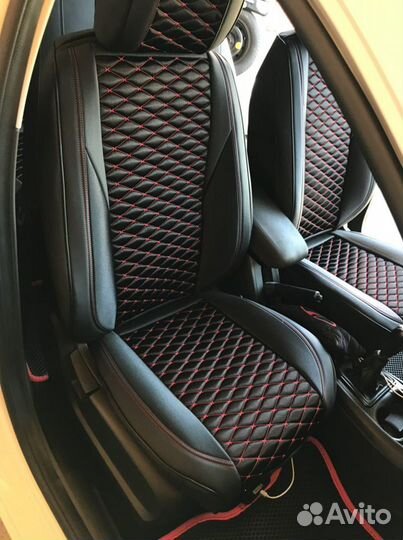 Чехлы Ромбик с Эко кожей