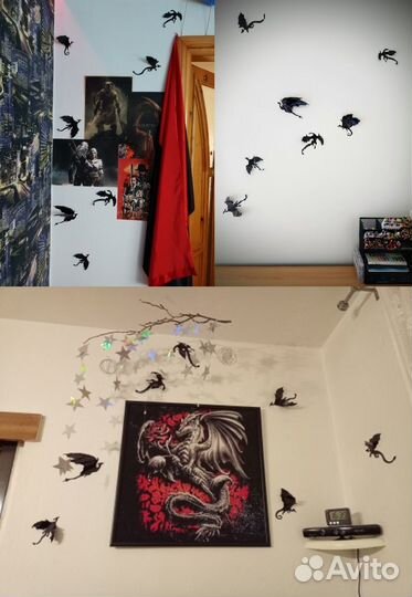 Драконы на стену б/у (цена за все 7 шт)