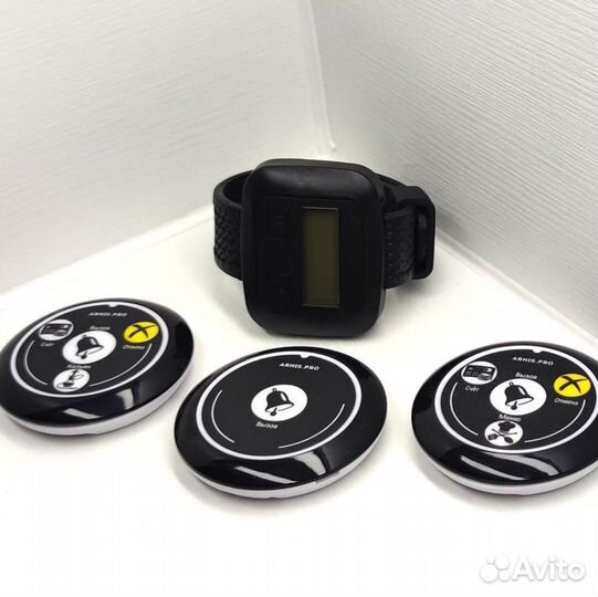 Кнопка вызова официанта, персонала с часами Эконом