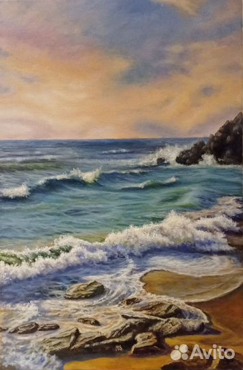 Картина маслом на холсте морской пейзаж