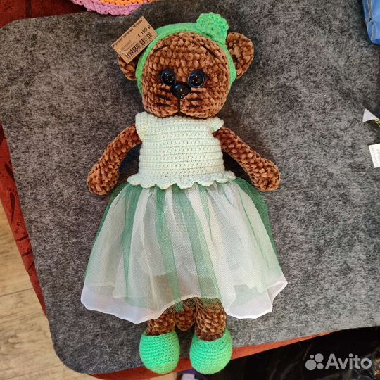 Игрушка кошка в платьице. Ручная работа