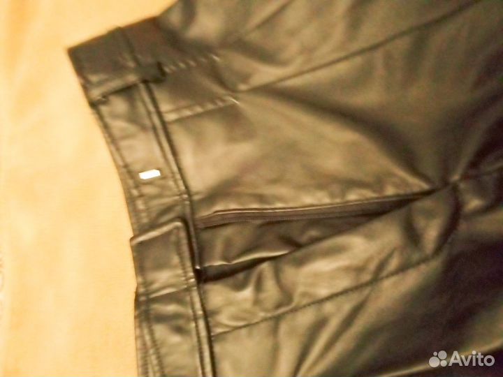 Кожаные брюки женские 44