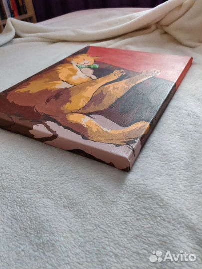 Картина декоративная с котиком