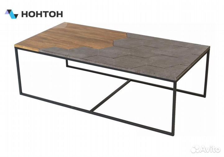 Стол журнальный Китч дуб американский / серый бето