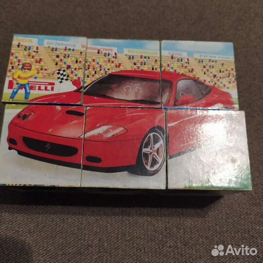 Кубики пластиковые машинки