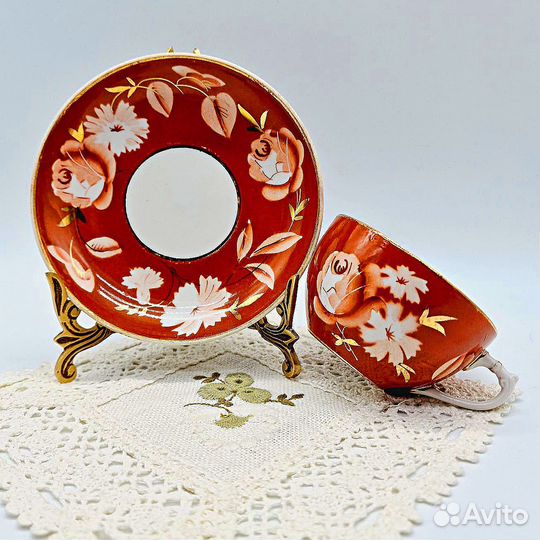 Чайная пара Дулево Терракотовая