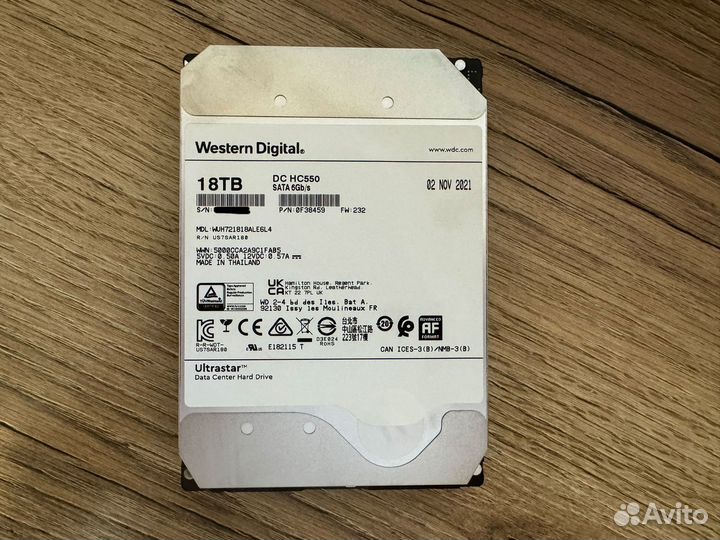 Жесткий диск HDD 18 тб WD Ultrastar DC HC550