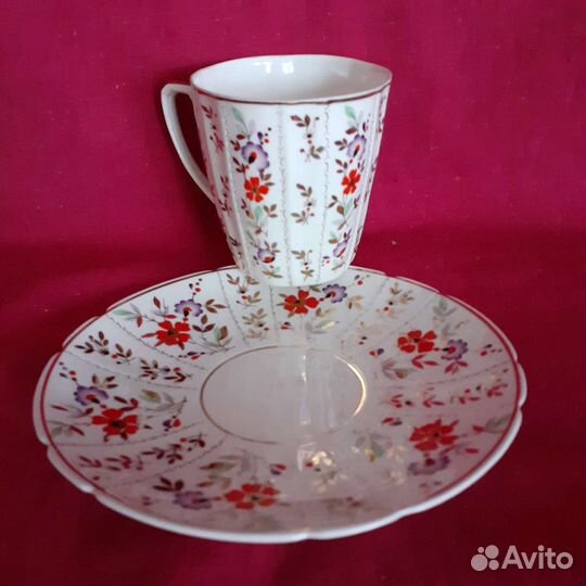 Чайная пара, костяной фарфор,Песочное