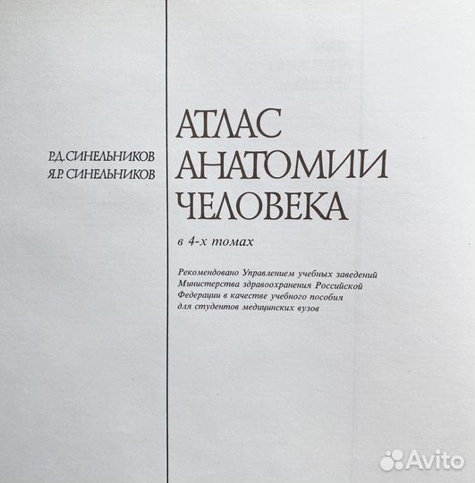 Редкий анатомический атлас, 4 том, Синельников