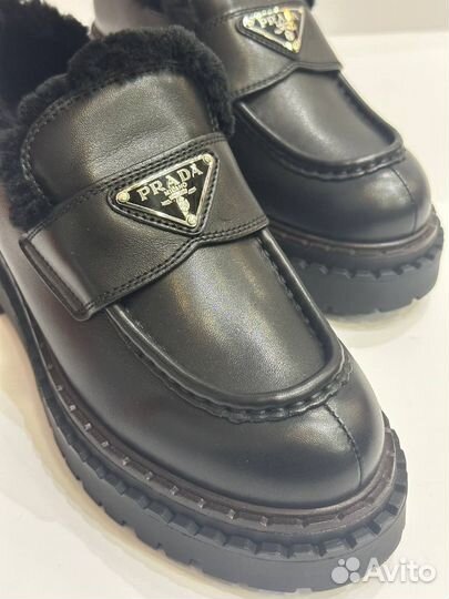 Prada зимние лоферы