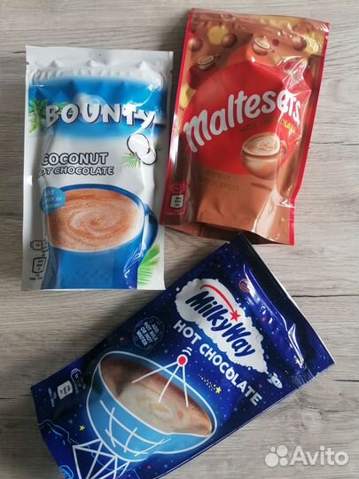 Горячий шоколад Баунти, Мальтезер, Милки Вэй