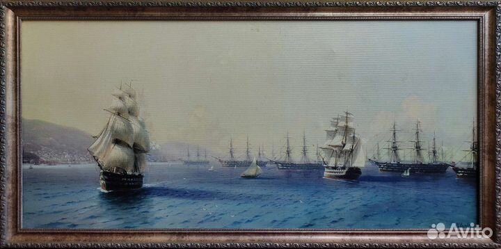 Картина в раме. Печать Айвазовского на холсте