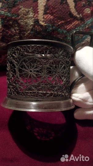 Подстаканники СССР мельхиоровые скань