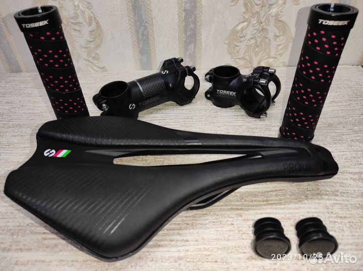 Toseek карбон подсидел, вынос, руль, грипсы, седла