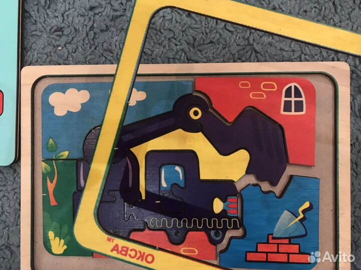 Пазл деревянный экскаватор