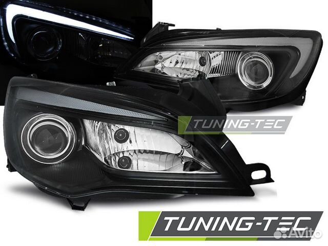 Opel Astra J 09-15 Фары tube light черные