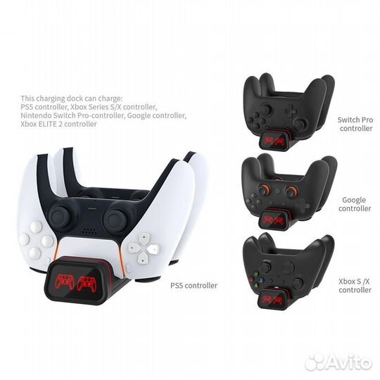 Зарядная станция для 2-х геймпадов dobe (TYX-0613)
