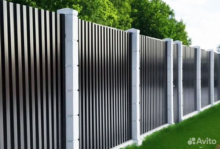 Забор металлический,ворота, калитки под ключ
