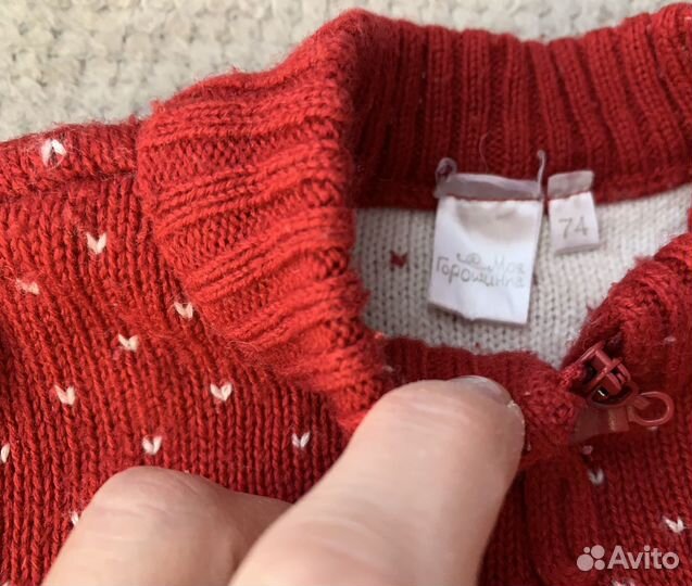 Новогодний вязаный комбинезон 74