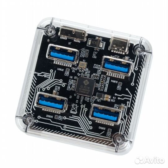 USB-концентратор Orico MH4UC-U3, прозрачный