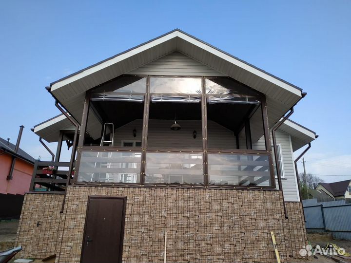 Мягкие окна безрамное остекление веранд, беседок