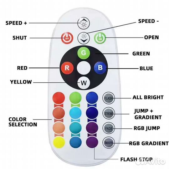 Светодиодный ночник 16 цветов светильник