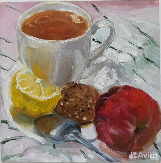 Этюд маслом оригинал, картина с луком