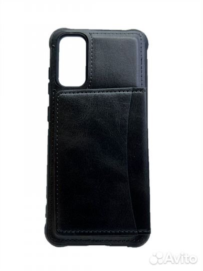 Кожаный чехол-накладка с карманом под карточки для