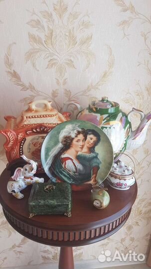Посуда фарфор, шкатулки, чайник, тарелка