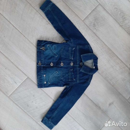 Куртка джинсовая хлопок на девочку 6/8 лет 126 см