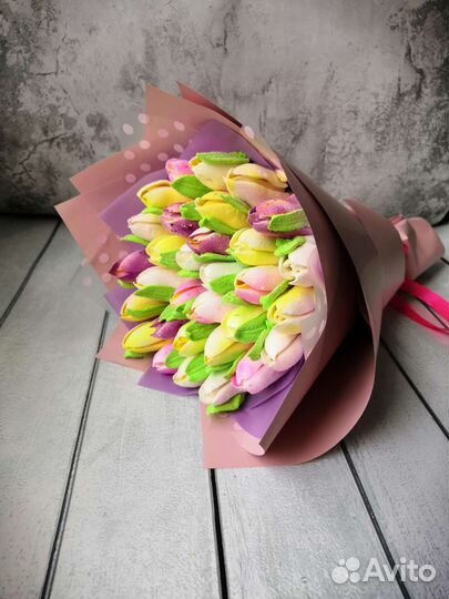 Букет тюльпаны из зефира оригинальный подарок