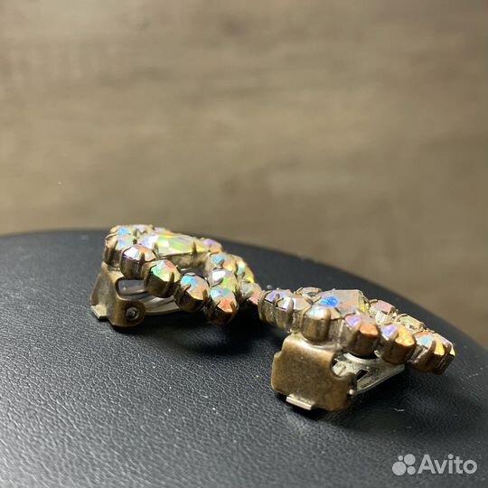 Серьги Клипсы Аврора Бореалис Чехословакия Ретро