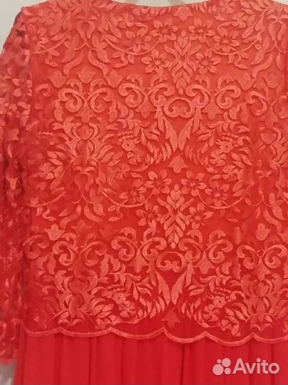 Нарядное красное платье 48 -50р