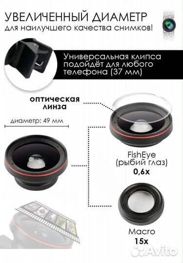 Линза для камеры телефона