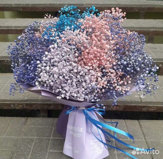 Гипсофилы с открыткой