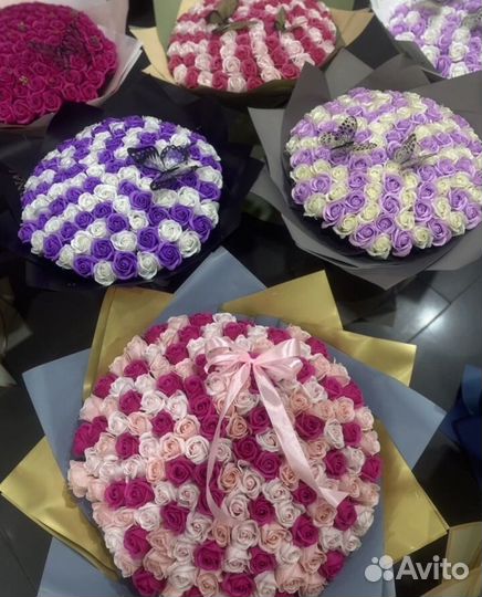 Подарок девушке букет из мыльных роз 101 55