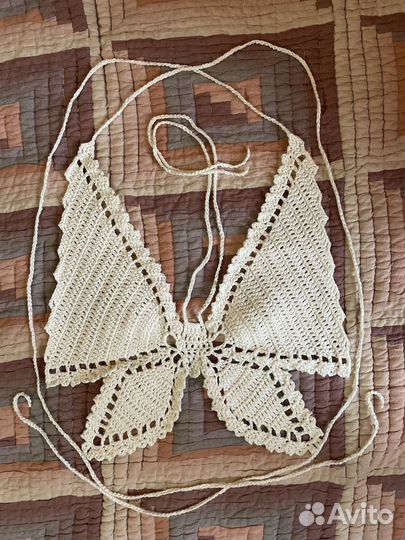 Топ вязаный бабочка M/L