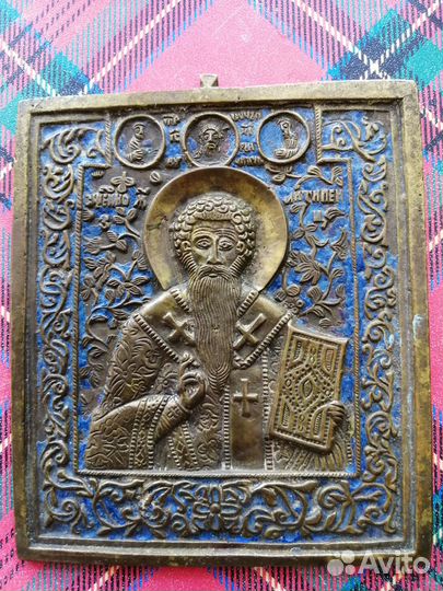 Икона литая Антипа Пергамский, 17 век