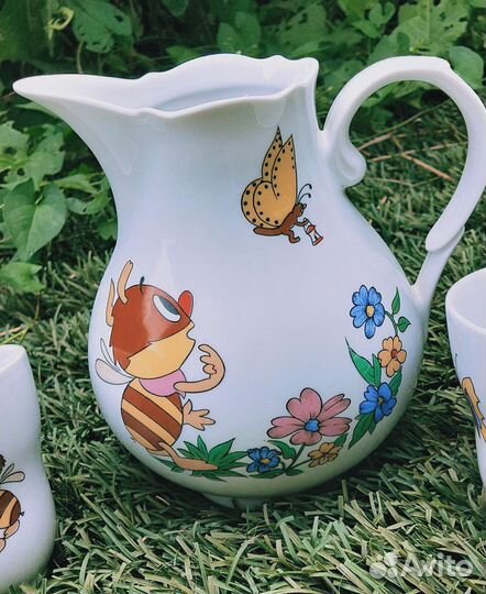 Кувшин, 6 стаканов Винтаж