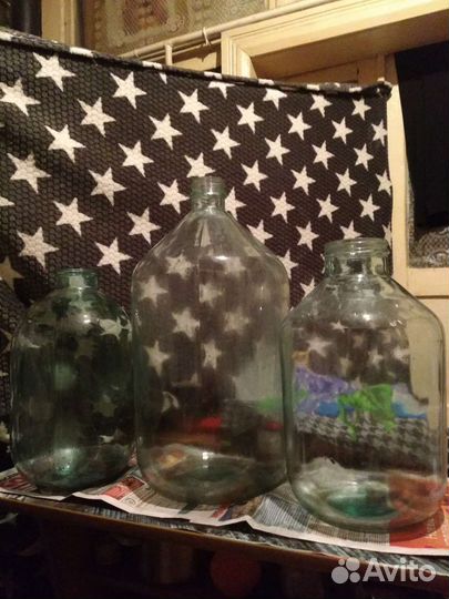 Бутыль стеклянная 20 литров, 10 литров, 3, 4, 5л