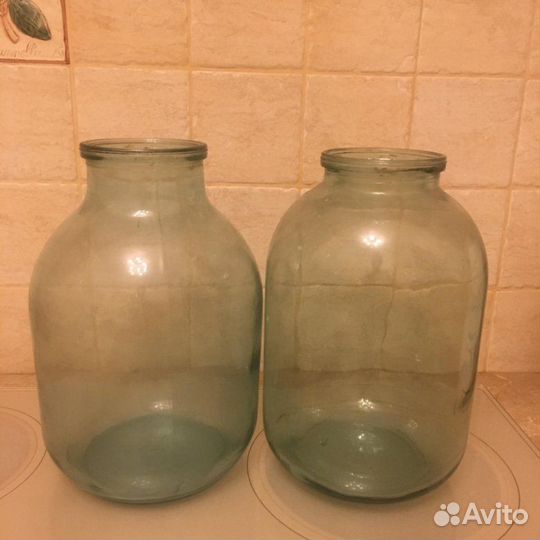 Банки стеклянные 3 литра, 10л, 650г бу